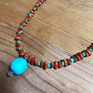 Sundance Catalog Peyote Bird turq/jasper necklace